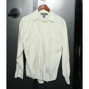 VTG Y2K Anchor Blue WKWR Shirt Men's Sz Sm, Beige, Button Up, 100% Cotton